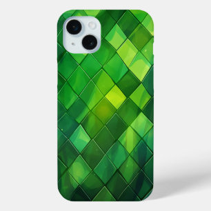 TINTEN VAN IRISH GROEN & GOUD DIAGONAAL TEGELS iPhone 15 MINI HOESJE