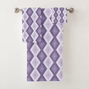 Tinten van lavendel diamantpatroon bad handdoek