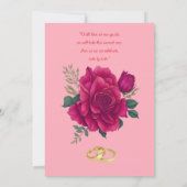 Tinten van Magenta Roze Rose Modern Bruiloft Kaart (Achterkant)