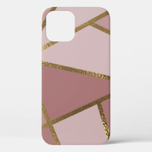 Tinten van mauve roze & goud bronzen geometrische  Case-Mate iPhone case