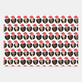 tinten van melanine, zwarte vrouwen, kerst Petten Inpakpapier Vel