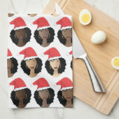 Tinten van Melanine, Zwarte Vrouwen, Vrolijke Kers Theedoek (Quarter Fold)