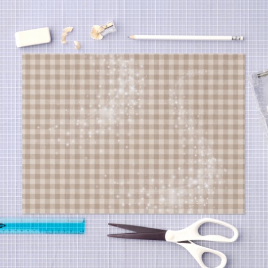 TINTEN VAN NEUTRAAL BRUIN PLAID PATROON TISSUEPAPIER (Craft)