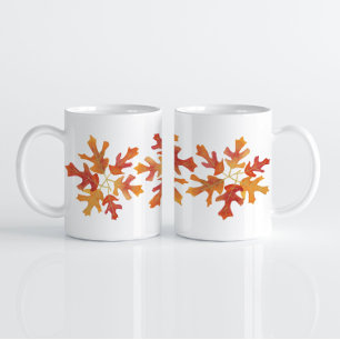 Tinten van Oranje eikenbladeren Koffiemok