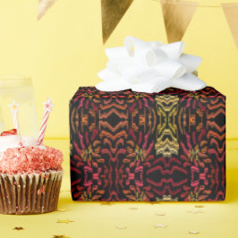 Tinten van oranje rood geel lint kunst ontwerp cadeaupapier