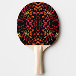Tinten van oranje rood geel lint kunst ontwerp tafeltennisbatje