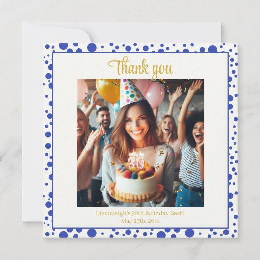 Tinten van Paarse: Een Blue-Violet Birthday Bash Bedankkaart (Voorkant)