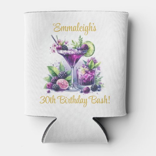 Tinten van Paarse: Een Blue-Violet Birthday Bash Blikjeskoeler (Voorkant)