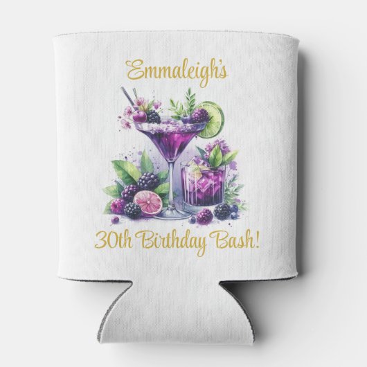 Tinten van Paarse: Een Blue-Violet Birthday Bash Blikjeskoeler (Achterkant)