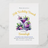 Tinten van Paarse: Een Blue-Violet Birthday Bash Folie Uitnodiging (Voorkant)