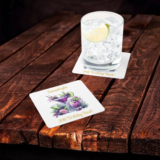 Tinten van Paarse: Een Blue-Violet Birthday Bash Kartonnen Onderzetters