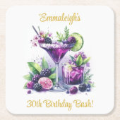 Tinten van Paarse: Een Blue-Violet Birthday Bash Kartonnen Onderzetters (Voorkant)