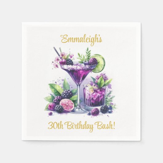 Tinten van Paarse: Een Blue-Violet Birthday Bash Servet (Voorkant)