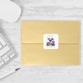 Tinten van Paarse: Een Blue-Violet Birthday Bash Vierkante Sticker