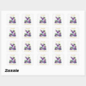 Tinten van Paarse: Een Blue-Violet Birthday Bash Vierkante Sticker (Vel)