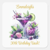 Tinten van Paarse: Een Blue-Violet Birthday Bash Vierkante Sticker (Voorkant)