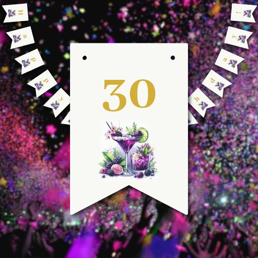 Tinten van Paarse: Een Blue-Violet Birthday Bash Vlaggetjes