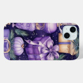 TINTEN VAN PAARSE & GOUDEN KERSTCADEAUS Case-Mate iPhone CASE (Achterkant (horizontaal))