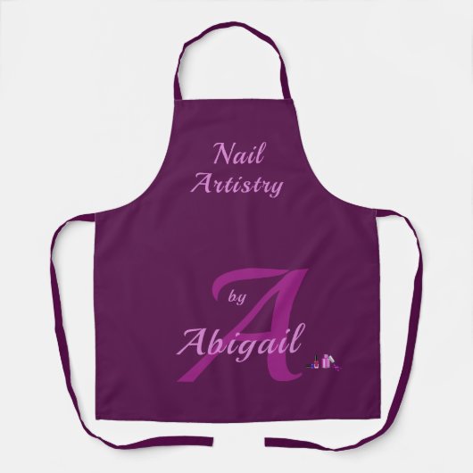 tinten van Paarse nagelkunstenaarschap Schort (Voorkant)