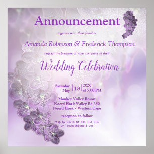 Tinten van paarse paarse orchideeën poster