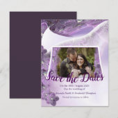 Tinten van Paarse Paarse Orchideeën Save The Date (Voorkant / Achterkant)