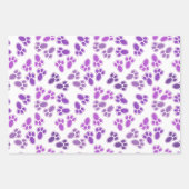 Tinten van Paarse Paashaas Voeten Patroon Custom Inpakpapier Vel (Voorkant)