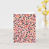 tinten van rode harten, wensen, blanco begroeting kaart (Gele Bloem)