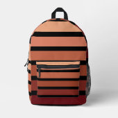 tinten van rode strepen op zwart bedrukte rugzak (Voorkant)