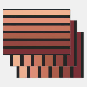 tinten van rode strepen op zwart inpakpapier vel