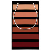 tinten van rode strepen op zwart klein cadeauzakje (Achterkant)