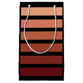 tinten van rode strepen op zwart klein cadeauzakje (Voorkant)