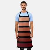 tinten van rode strepen op zwart schort (Gedragen)