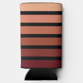 tinten van rode strepen op zwart seltzer blikjeskoeler (Achterkant)