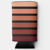 tinten van rode strepen op zwart seltzer blikjeskoeler (Voorkant)