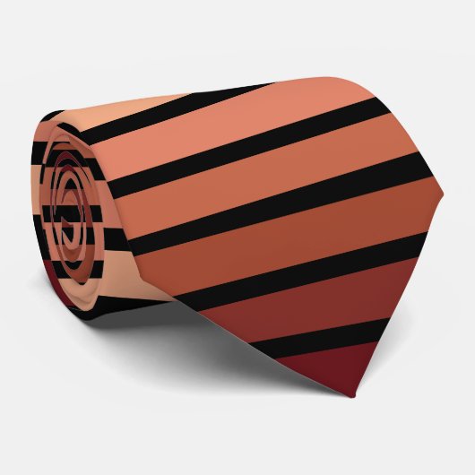 tinten van rode strepen op zwart stropdas (Opgerold)