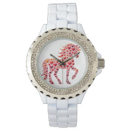 TINTEN VAN RODE VALENTIJN HART PAARD HORLOGE