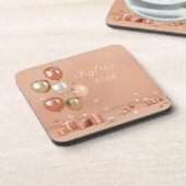 Tinten van Roze Ballonnen 40e Bier Onderzetter (Linkerzijde)