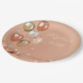 Tinten van Roze Ballonnen 40e Papieren Bordje (Gekanteld)