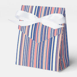 Tinten van roze blauw en oranje strepen bedankdoosjes