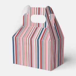 Tinten van roze, blauw en rode strepen bedankdoosjes