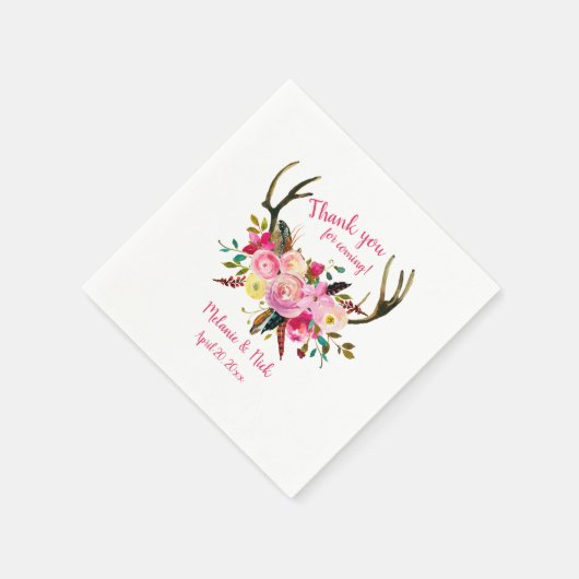 Tinten van Roze Bloemen gewei vrijgezellenfeest de Servetten (Hoek)