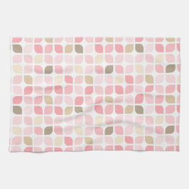 TINTEN VAN ROZE BRUIN WIT BLADPATRONEN THEEDOEK