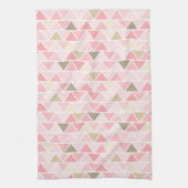 TINTEN VAN ROZE BRUIN WIT DRIEHOEKSPATRONEN THEEDOEK (Verticaal)