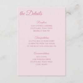 Tinten van Roze Details Informatiekaartje