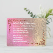 Tinten van roze en gouden Vrijgezellenfeest Kaart (Staand voorkant)