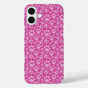 TINTEN VAN ROZE HONDENPOOT PRINTS iPhone 16 PLUS HOESJE