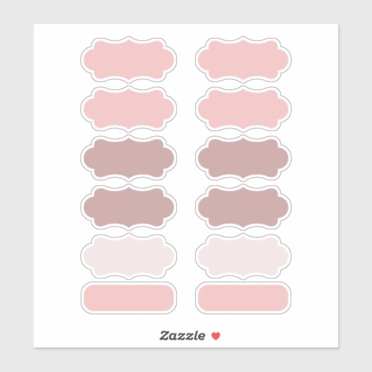 Tinten van Roze Maak Je Eigen Vinyl Labels (Vel)