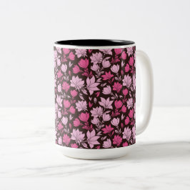Tinten van Roze Magnolia Tweekleurige Koffiemok