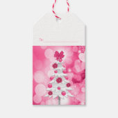 Tinten van Roze Vakantie Witte Kerstboom Cadeaulabel (Voorkant)