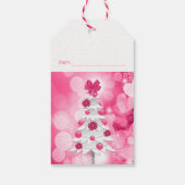 Tinten van Roze Vakantie Witte Kerstboom Cadeaulabel (Achterkant)